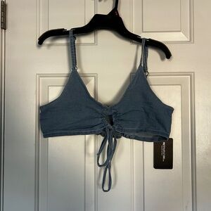 Denim crop bralette